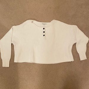 American eagle cropped white sweater (small)m